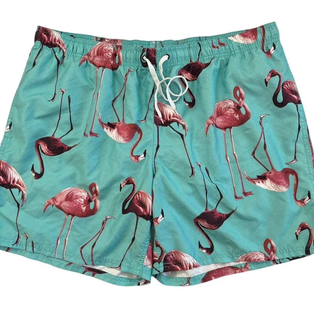 City Streets Mens XXL Flamingo Swim Trunks, City Streets Mens Swimwear 119‎